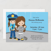 Cute Police Officer Invitation (Front/Back)