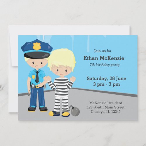 Cute Police Officer Invitation