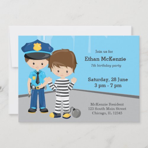 Cute Police Officer Invitation