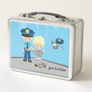 Cute Police Officer Metal Lunch Box