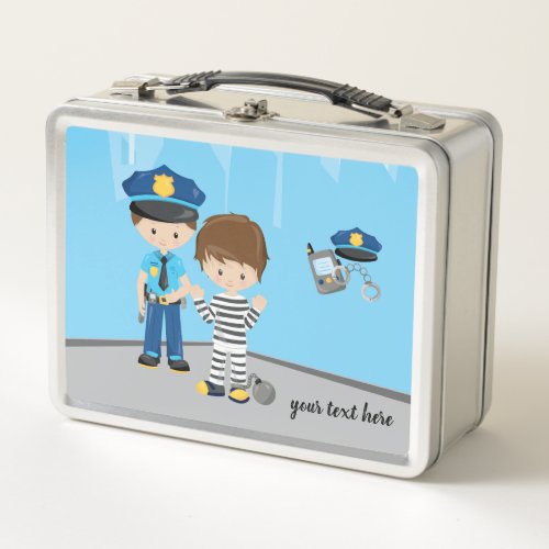 Cute Police Officer Metal Lunch Box