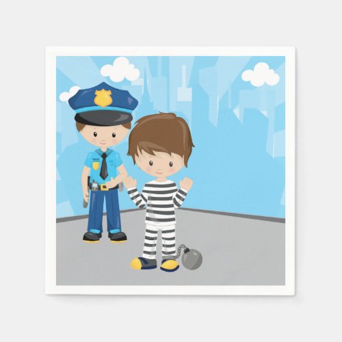 Cute Police Officer Napkins