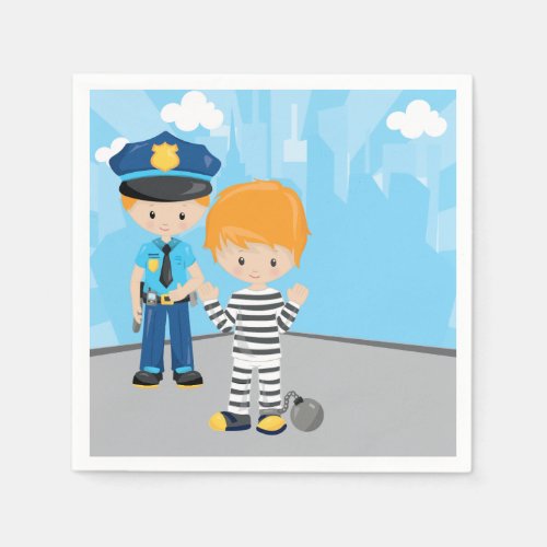 Cute Police Officer Paper Napkins
