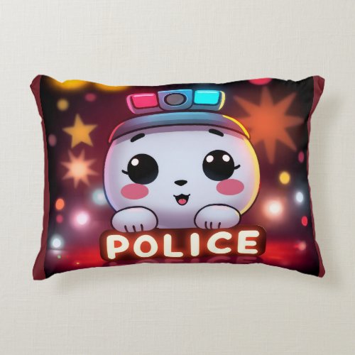 Cute Police Squad – Adorable Patrol Design Accent Pillow