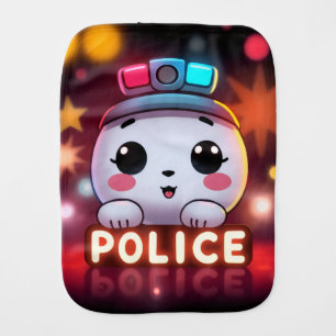 Cute Police Squad – Adorable Patrol Design Baby Burp Cloth