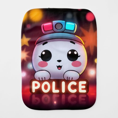 Cute Police Squad – Adorable Patrol Design Baby Burp Cloth