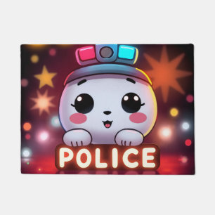 Cute Police Squad – Adorable Patrol Design Doormat