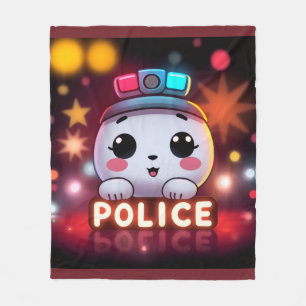 Cute Police Squad – Adorable Patrol Design Fleece Blanket