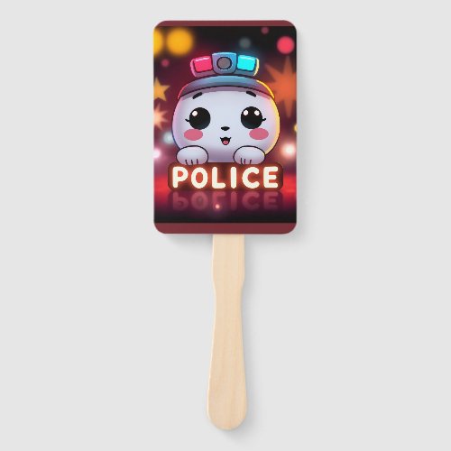 Cute Police Squad – Adorable Patrol Design Hand Fan