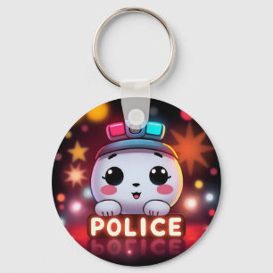 Cute Police Squad – Adorable Patrol Design Keychain