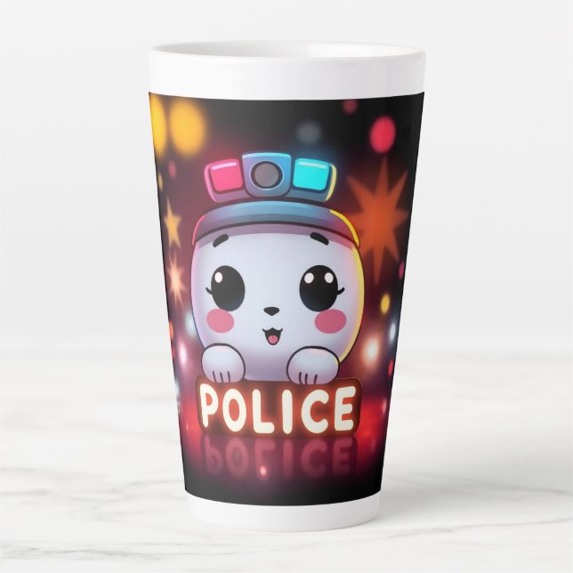 Cute Police Squad – Adorable Patrol Design Latte Mug (Front)