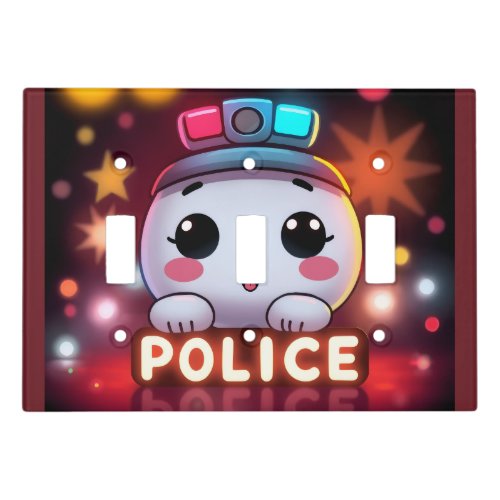 Cute Police Squad – Adorable Patrol Design Light Switch Cover