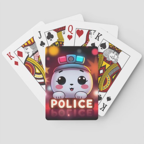 Cute Police Squad – Adorable Patrol Design Poker Cards