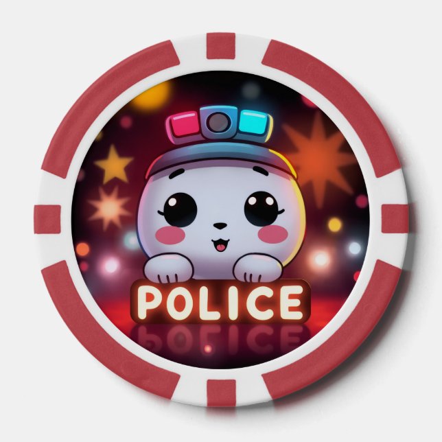 Cute Police Squad – Adorable Patrol Design Poker Chips (Front)