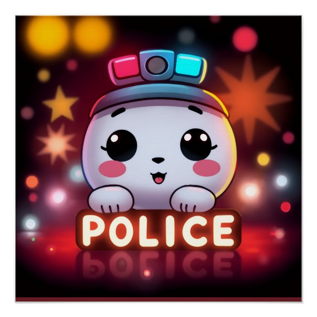 Cute Police Squad – Adorable Patrol Design  Poster (Front)