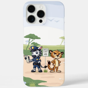cute police zebra & cheetah iPhone 16 pro max case