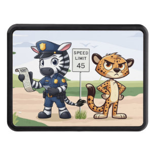 cute police zebra & cheetah hitch cover