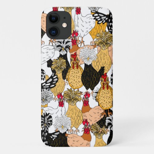 Cute Polish Chickens and Hens iPhone 11 Case