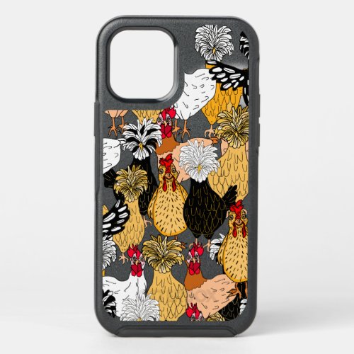 Cute Polish Chickens and Hens  OtterBox Symmetry iPhone 12 Pro Case