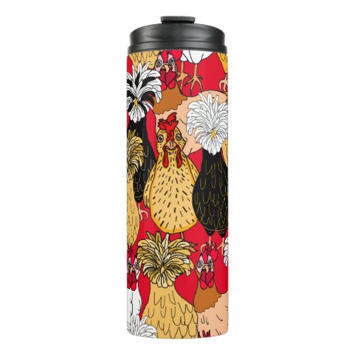 Cute Polish Chickens and Hens   Thermal Tumbler