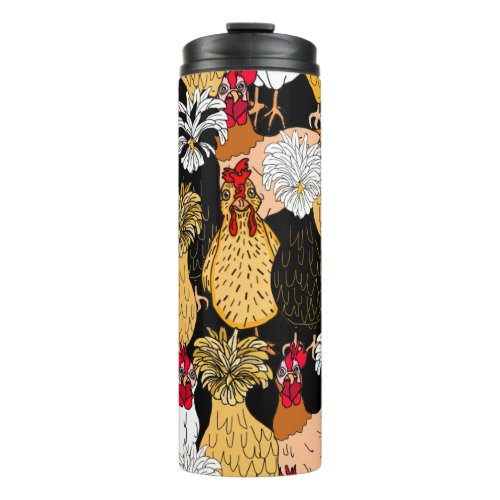 Cute Polish Chickens and Hens   Thermal Tumbler