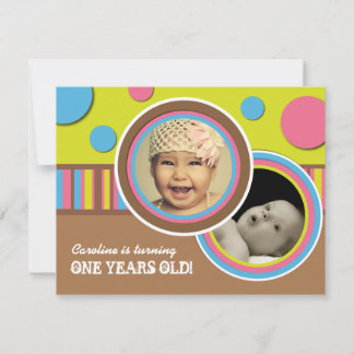 Cute Polk a Dot Birthday Party Invitation