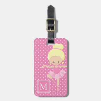 Cute Polka Dot Ballerina Luggage Tag