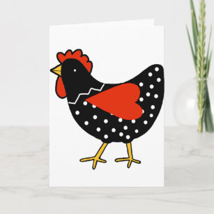 Cute Polka Dot Chicken Holiday Card