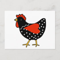 Cute Polka Dot Chicken Postcard