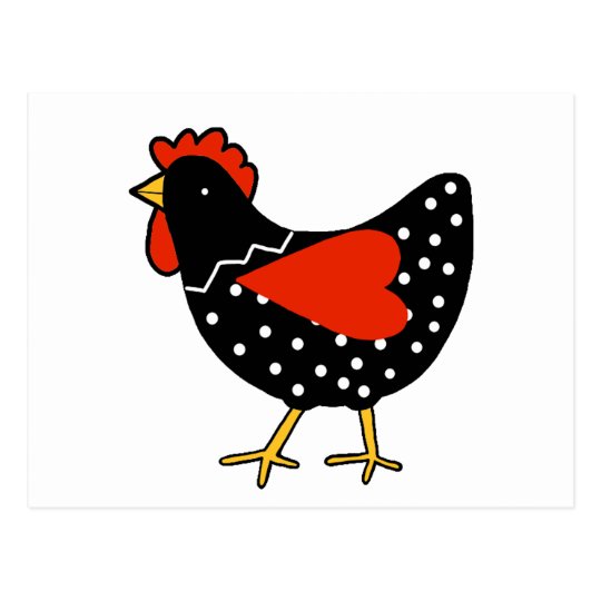 Cute Polka Dot Chicken Postcard Zazzle