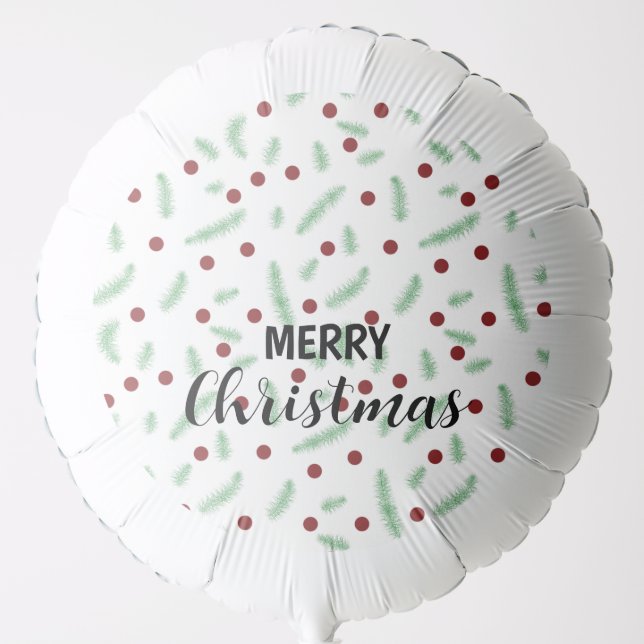 Cute polka dot Christmas tree Red Green pattern Balloon (Front)