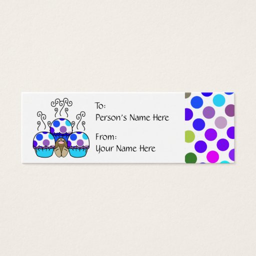 Customizable cute polka dot cupcake business card
