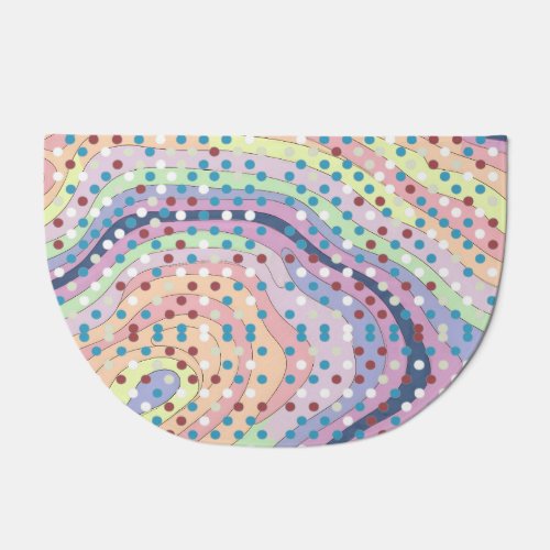 Cute Polka dot Diamond rainbow contour pattern Doormat