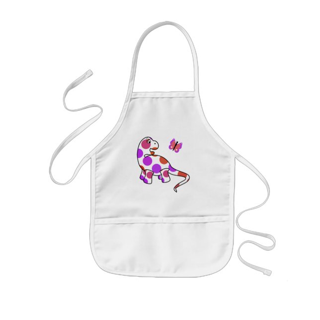 Cute Polka Dot Dinosaur Apron (Front)