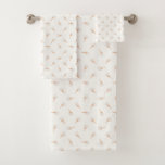 Cute Polka Dot Flower Pattern Bath Towel Set