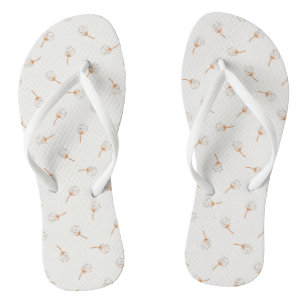 Cute Polka Dot Flower Pattern Flip Flops