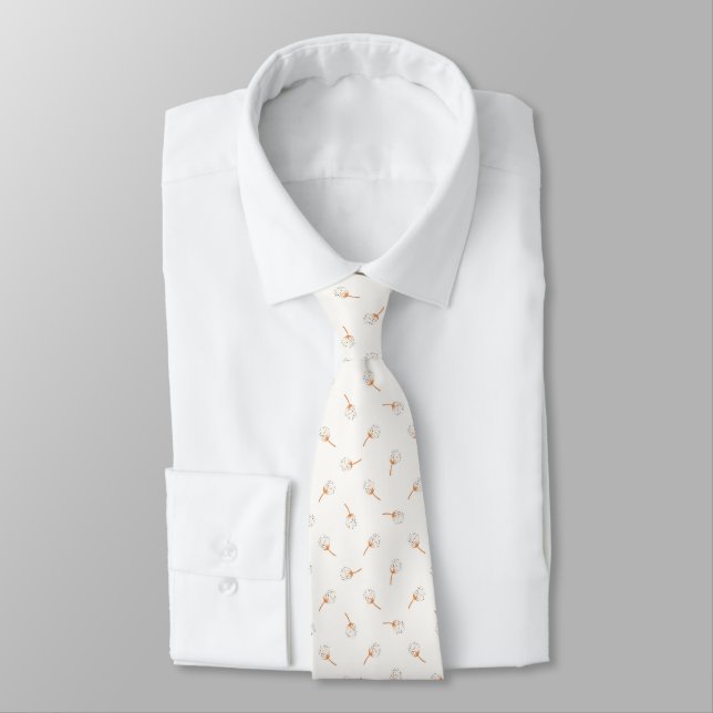 Cute Polka Dot Flower Pattern Neck Tie (Tied)