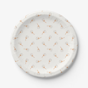 Cute Polka Dot Flower Pattern Paper Plates
