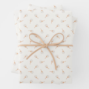 Cute Polka Dot Flower Pattern Wrapping Paper Sheets