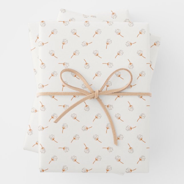 Cute Polka Dot Flower Pattern Wrapping Paper Sheets (In situ)