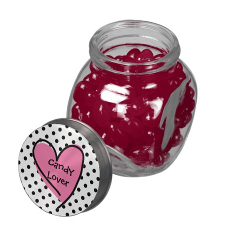 Cute Polka Dot & Heart Candy Lovers Candy Jar
