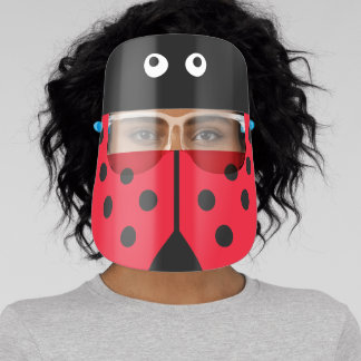 CUTE POLKA DOT LADY BUG FACE SHIELD
