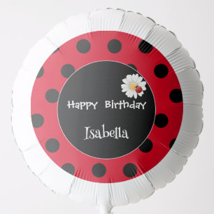 Cute Polka dot Ladybug Daisy Flower Birthday Party Balloon