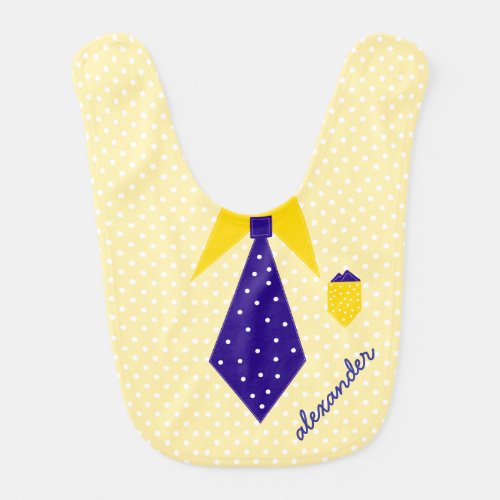Cute Polka Dot Neck Tie Personalized Bib