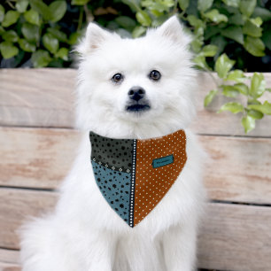 Cute Polka Dot Pattern Blue Green Orange Dog Pet Bandana Collar