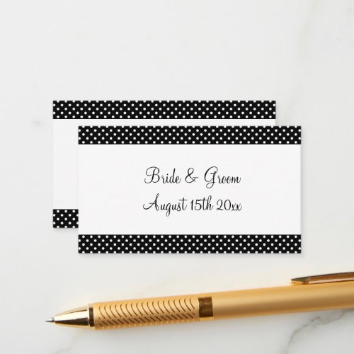 Cute polka dot pattern wedding enclosure card