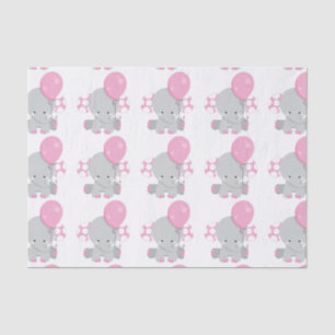 Cute Polka Dot Pink Elephant Girl Baby Tissue Paper