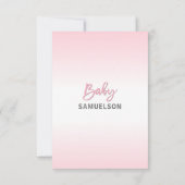 Cute Polka Dot Pink Grey Elephant Baby Shower GIRL Invitation (Back)