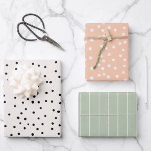 Cute Polka Dot Soft Color Pastel Minimal Wrapping Paper Sheets
