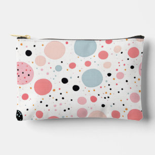 Cute polka dot spotty pattern white accessory pouch